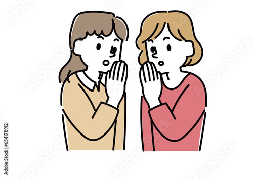 噂話をする二人の女性