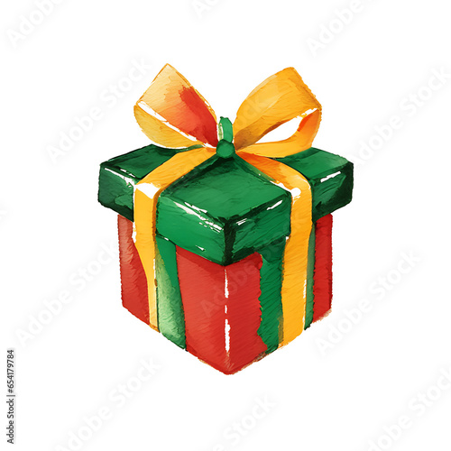 Gift box isolated on the background, Christmas themes, generative AI