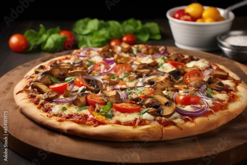 vegetarian pizza with cheese alternative toppings
