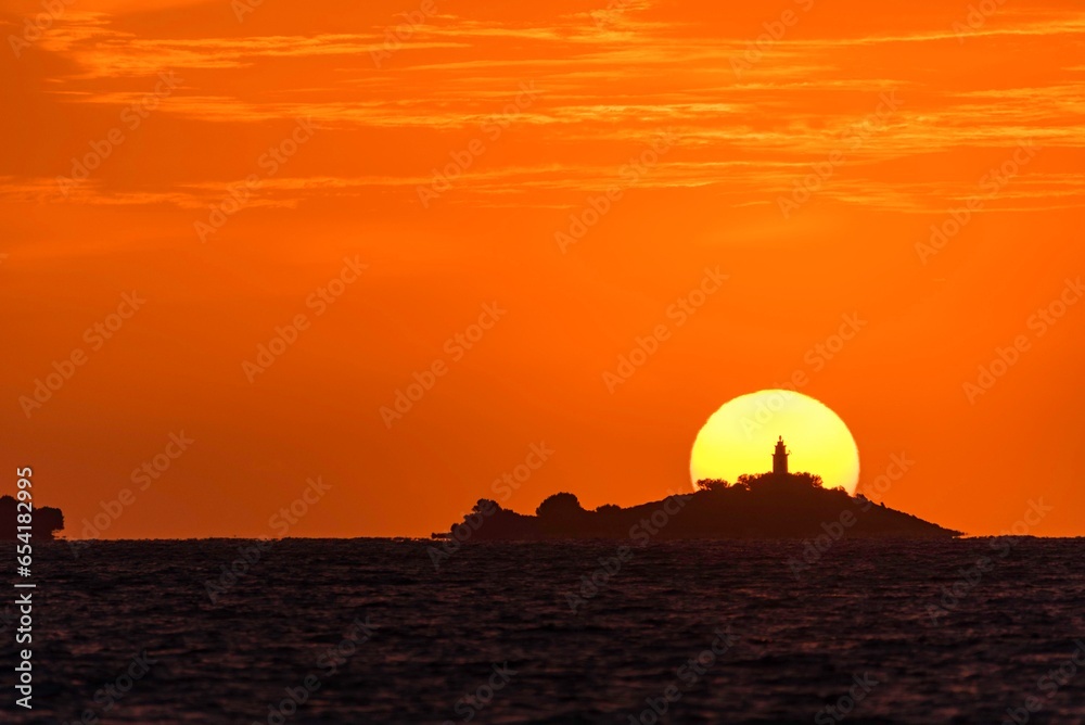 Sunset over the mediterranean sea