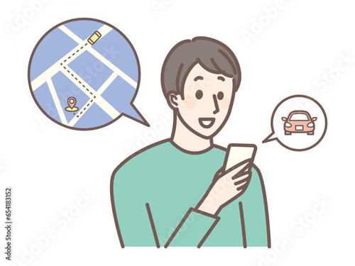 simple illustration of ride share service
