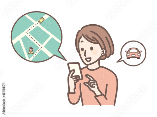 simple illustration of ride share service