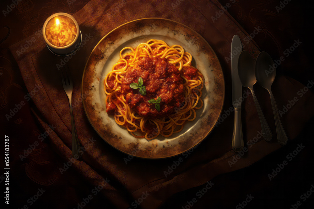 spaghetti food photography