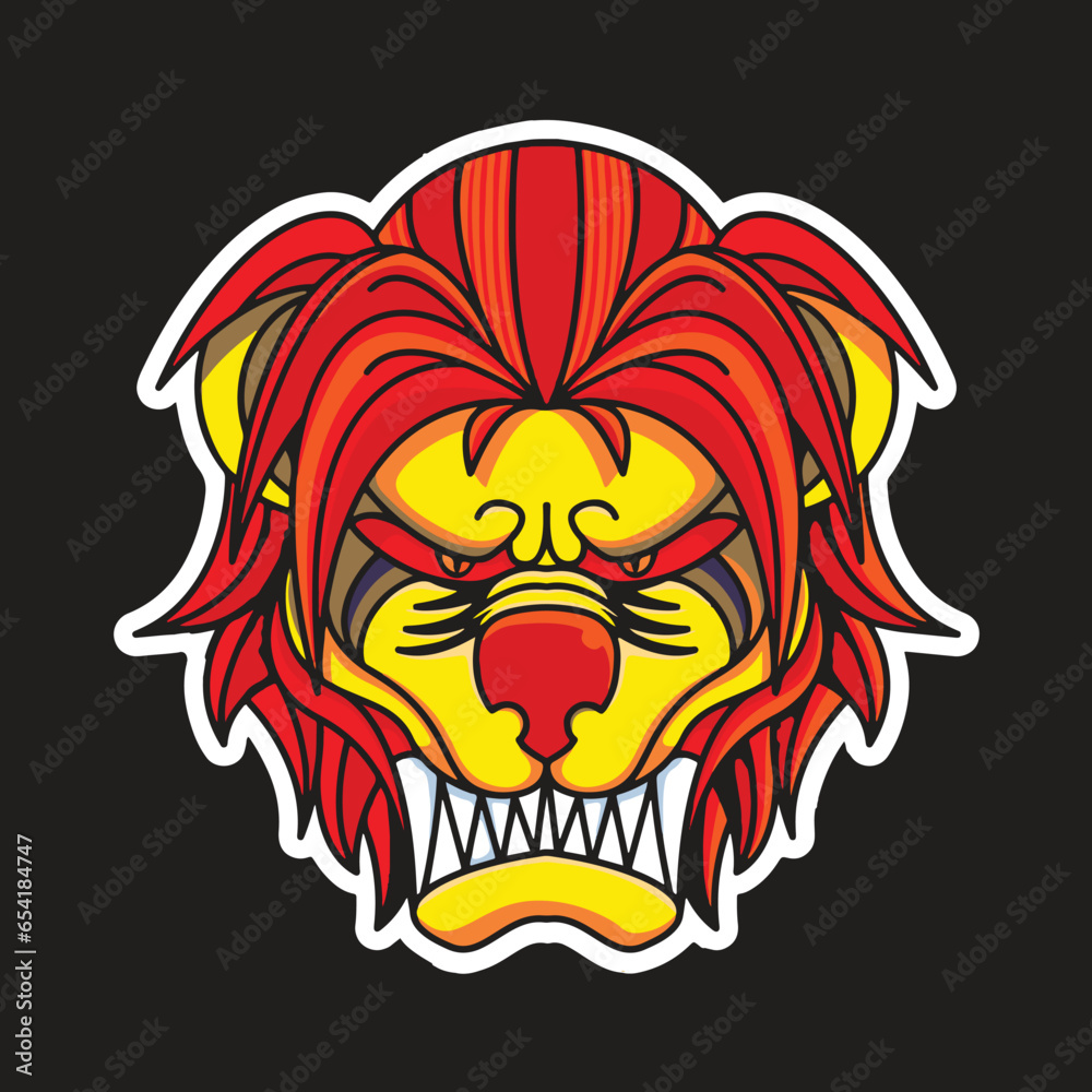 Obraz premium mascot sticker tiger vector pop art illustration