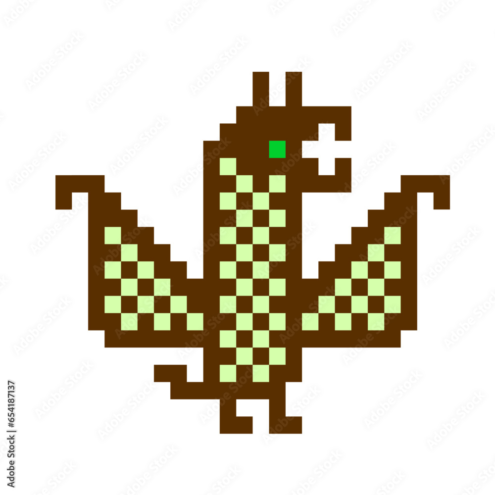 Symbol of celebrating chinese new year 2024 colored checkered cute pixel art style dragon isolated on white background. Home textile, poster, napkins, bedding, wallpaper, package. Vector illustration Symbol of celebrating chinese new year 2024 colored checkered cute pixel art style dragon isolated on white background. Home textile, poster, napkins, bedding, wallpaper, package. Vector illustration