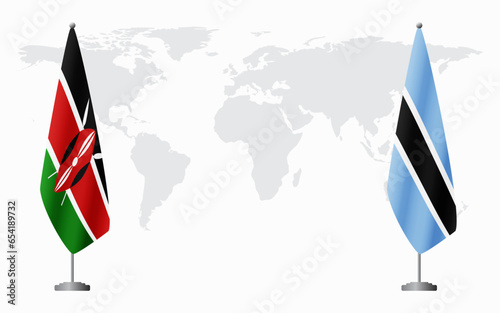 Kenya and Botswana flags for official meeting