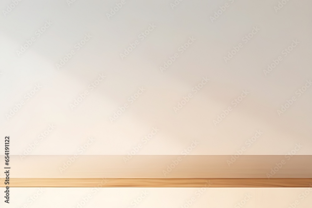 Empty minimal natural wooden table counter podium, beautiful wood grain in sunlight, shadow on white wall for luxury cosmetic, skincare, beauty treatment, decoration product display background 3D Empty minimal natural wooden table counter podium, beautiful wood grain in sunlight, shadow on white wall for luxury cosmetic, skincare, beauty treatment, decoration product display background 3D