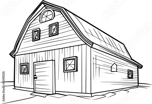 coloring page of barn