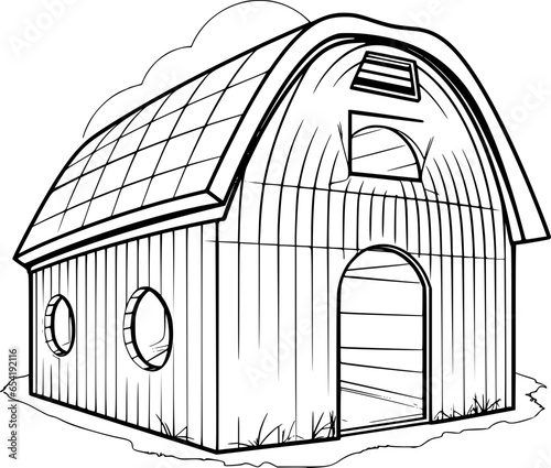 coloring page of barn