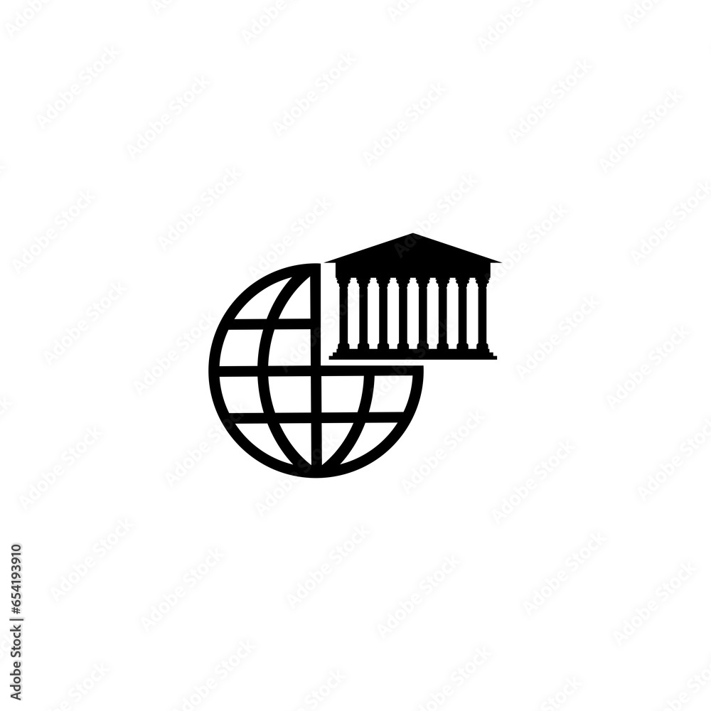 World banking icon isolated on transparent background