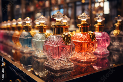 A boutique perfume shop offering personalized fragrances and scent-making workshops. Generative Ai.