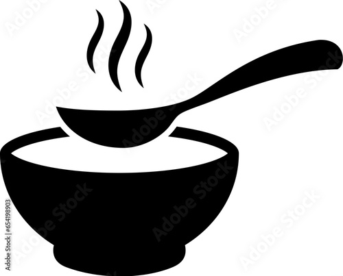 Soup bowl vector icon