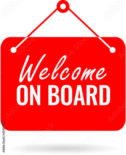 Welcome on board vector sign