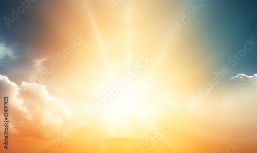 sun sky ray light, inspiration quote background, soft blur sunrise cloud texture wallpaper design, Generative AI photo