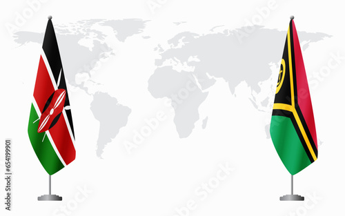 Kenya and Vanuatu flags for official meeting