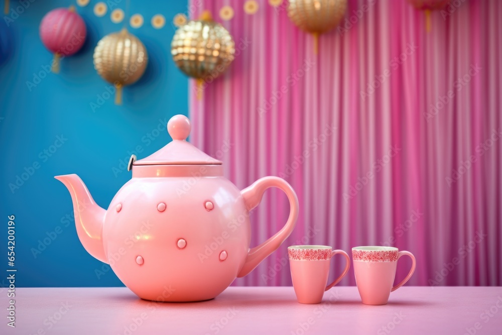 Vintage Tea Kettle Light Pink Teapot Stock Vector (Royalty Free) 2177067165