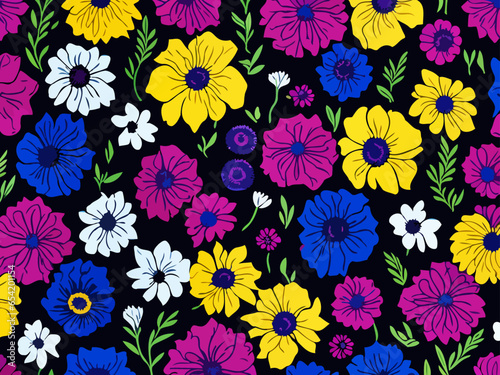 Vibrant Floral Abstract Vector Background