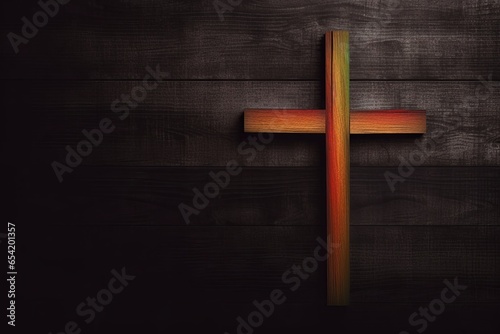 black history month wooden cross jesus background, dark wood texture poster design, Generative AI