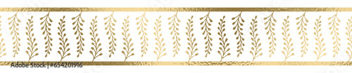 Nahtlos Borte gold mit transparentem Hintergrund 