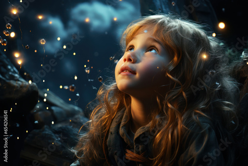 A dreamer's wish upon a falling star, hoping their dreams will come true. Generative Ai.
