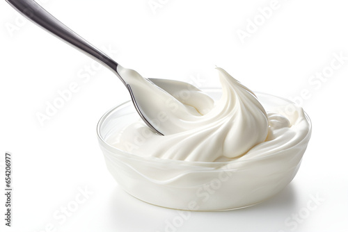 yogurt with spoon photo