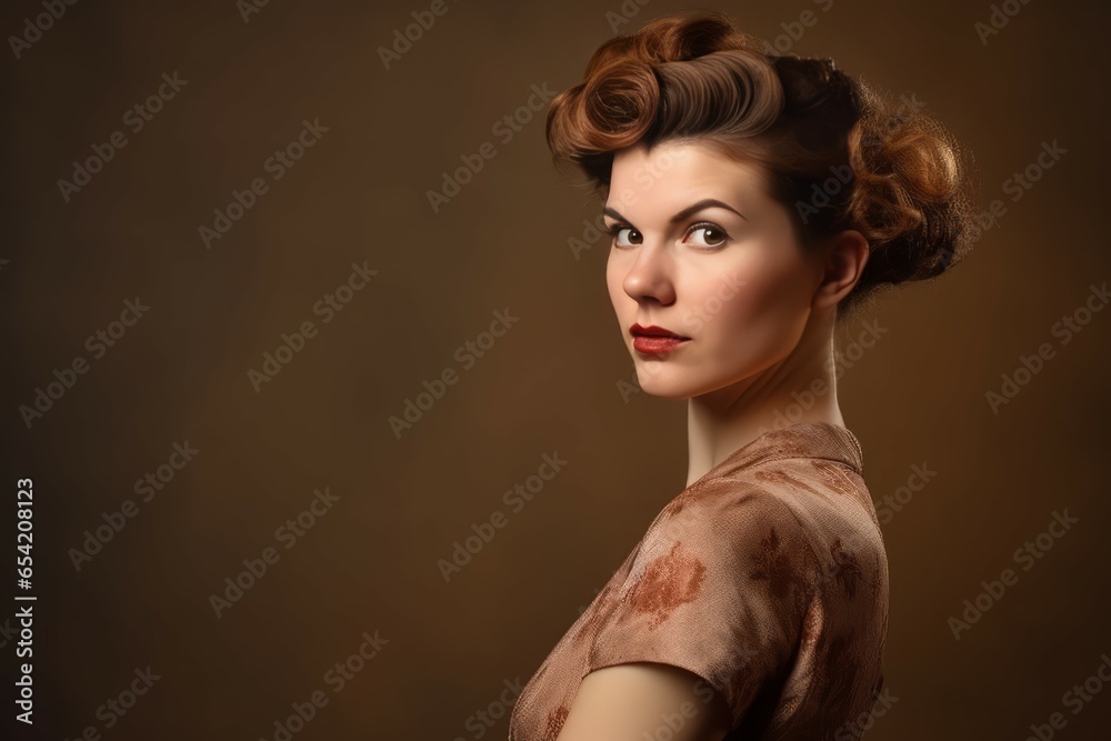Retro hairstyle woman. Fashion sale. Generate Ai Retro hairstyle woman. Fashion sale. Generate Ai
