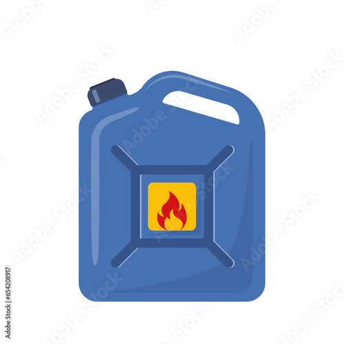 Jerrycan. Canister for petrol, gasoline and engine oil. Vector illustration.