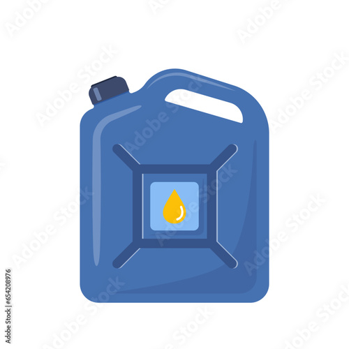 Jerrycan. Canister for petrol, gasoline and engine oil. Vector illustration.