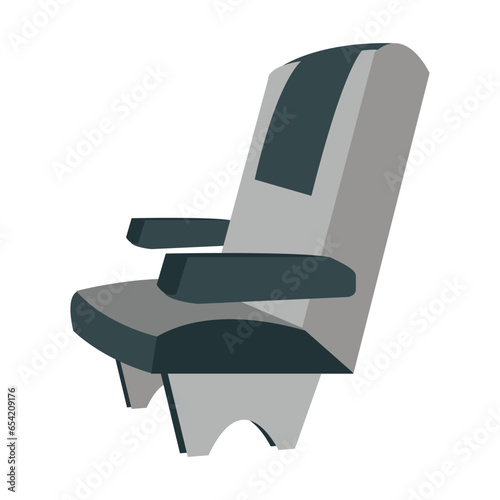 Seat editable flat vector icon design. Isolated airplane, train, bus seat sign design.