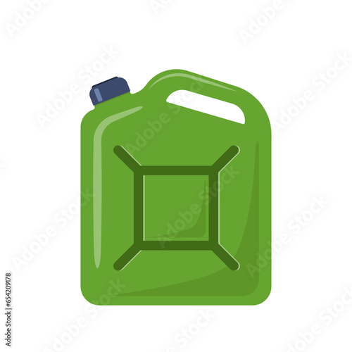 Jerrycan. Canister for petrol, gasoline and engine oil. Vector illustration.