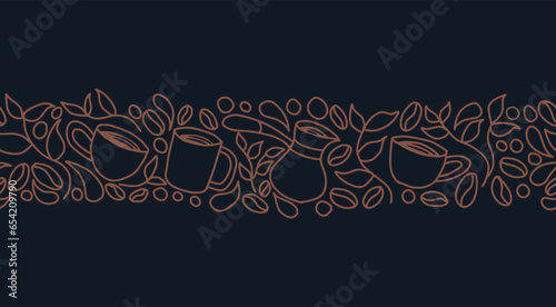 coffee bean background abstract illustration print pattern, branches