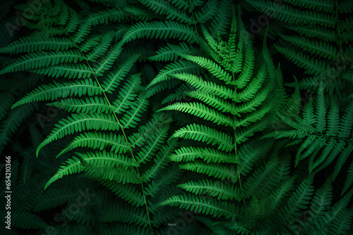 Abstract Green Fern Leaf Texture, Nature Background, Tropical Leaf.