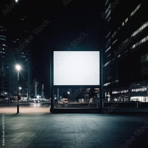 Outdoor billboard mockup, outdoor street advertising poster for street city advertising. With clipping path on screen