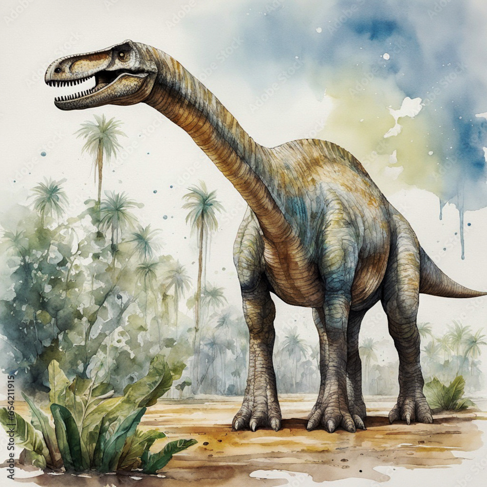 Fototapeta premium Brachiosaurus in the grass