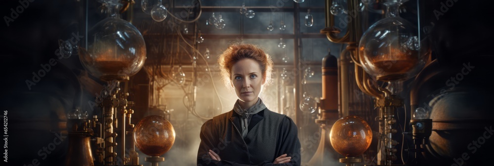 Portrait of scientist Marie Curie.generative ai
 - obrazy, fototapety, plakaty 