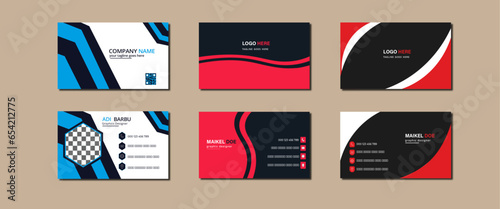 business card design tempate.Modern Business Card - Creative and Clean Business Card Template. Collection of 3 business card