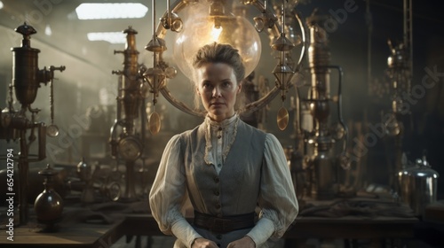 Portrait of scientist Marie Curie.generative ai
 photo