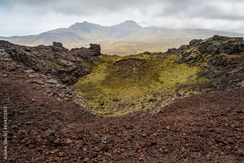 Obraz premium Saxhóll Crater, Volcanic Crater in Iceland
