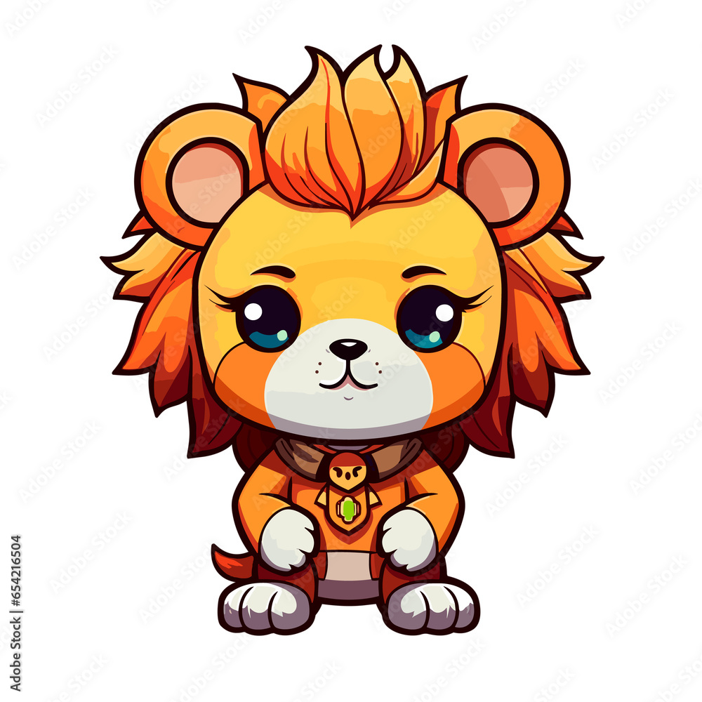 Obraz premium Lion, Illustration PNG, Cartoon Graphic Design Tshirt