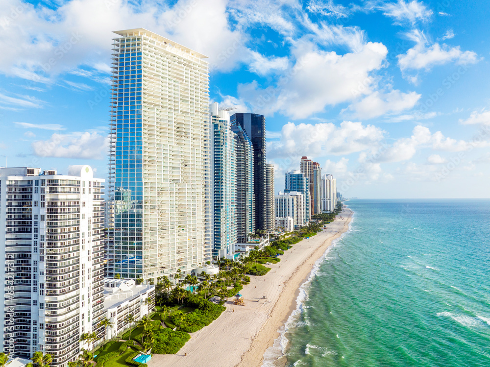 Aerial View, Sunny Isles Beach.North Miami..Miami, Florida,USA Aerial View, Sunny Isles Beach.North Miami..Miami, Florida,USA