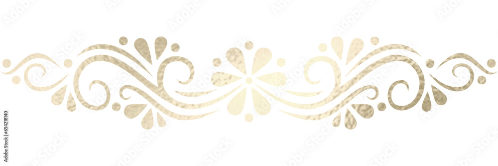 Textteiler, Bordüre, Textbordüre, gold mit transparentem Hintergrund
