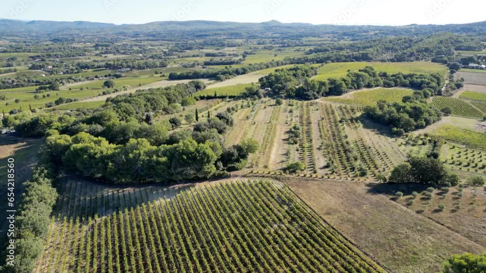Aerial Panorama of Pertuis: Summer Horizon in Vaucluse, Luberon - Panoramic Drone View of Meadows, Vineyards & Nature in Provence-Alpes-Côte d'Azur, France Aerial Panorama of Pertuis: Summer Horizon in Vaucluse, Luberon - Panoramic Drone View of Meadows, Vineyards & Nature in Provence-Alpes-Côte d'Azur, France