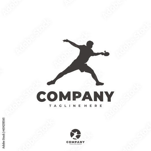 table tennis logo design vector illustration