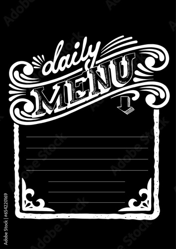 Hand Drawn doodle restaurant daily menu table vector illustration (ID: 654220169)