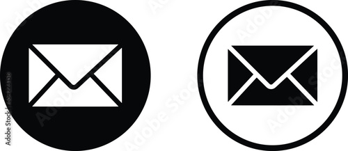 email icon in two styles isolated on white background . mail icon vector . message icon