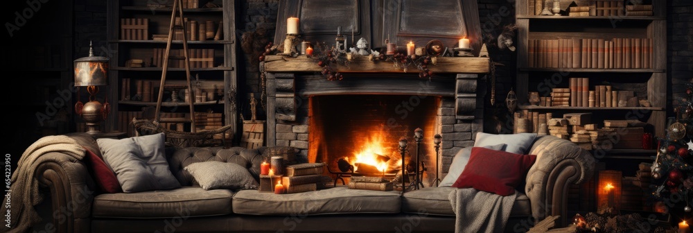home interior decoration in merry x-mas, Generative AI home interior decoration in merry x-mas, Generative AI