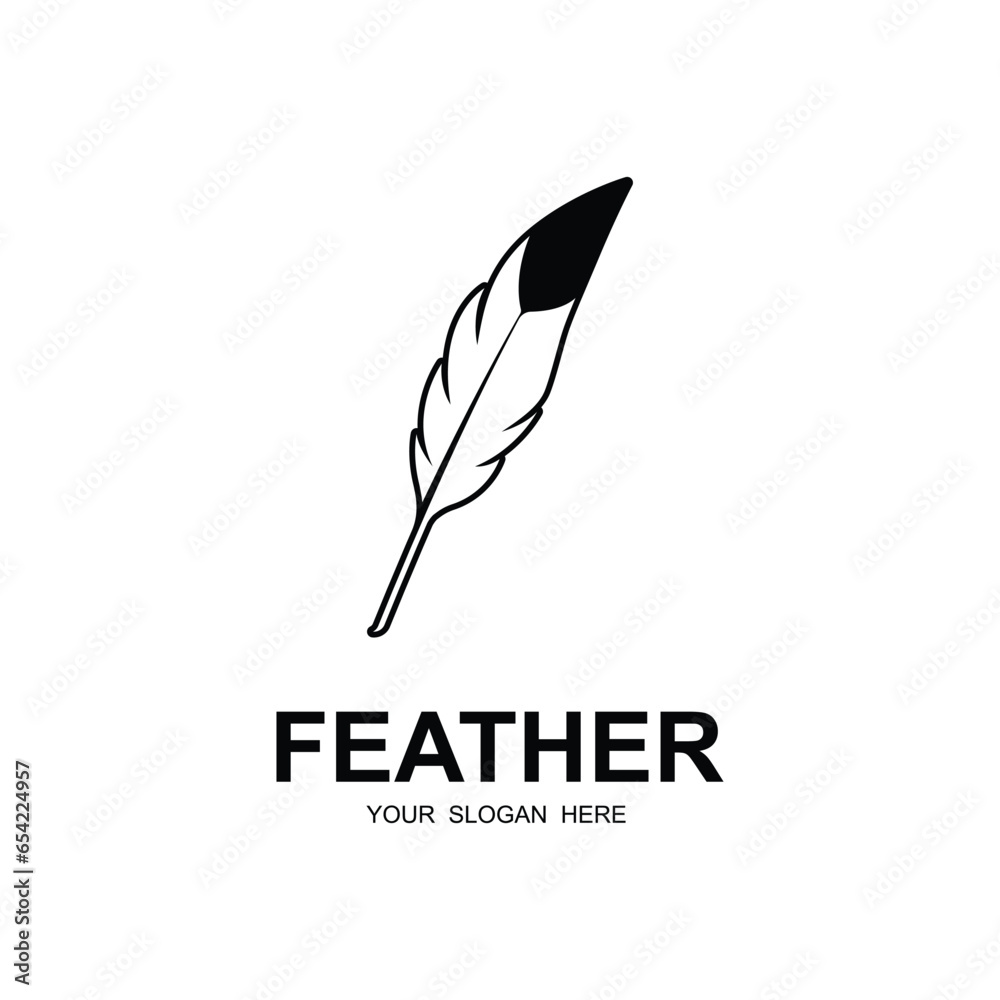 author's feather logo vector icon illustration design author's feather logo vector icon illustration design