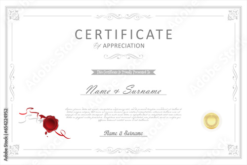 Certificate or diploma retro template vector template 