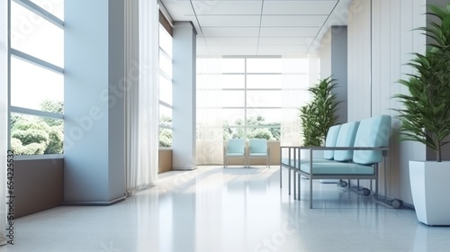 Hospital hall with waiting chair 