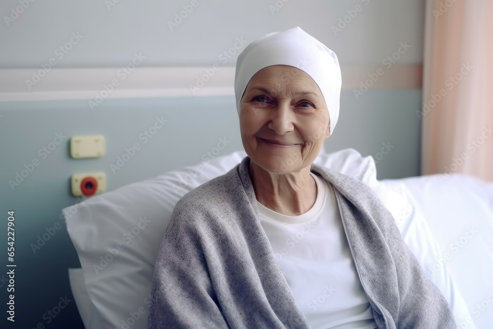 Cancer ill elderly woman. Aged senior. Generate Ai Cancer ill elderly woman. Aged senior. Generate Ai
